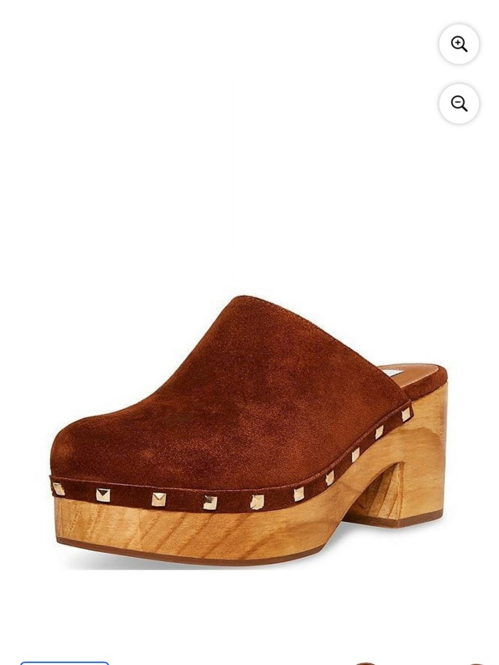 Steve Madden Brown Suede Studded Clog Mules - Women's